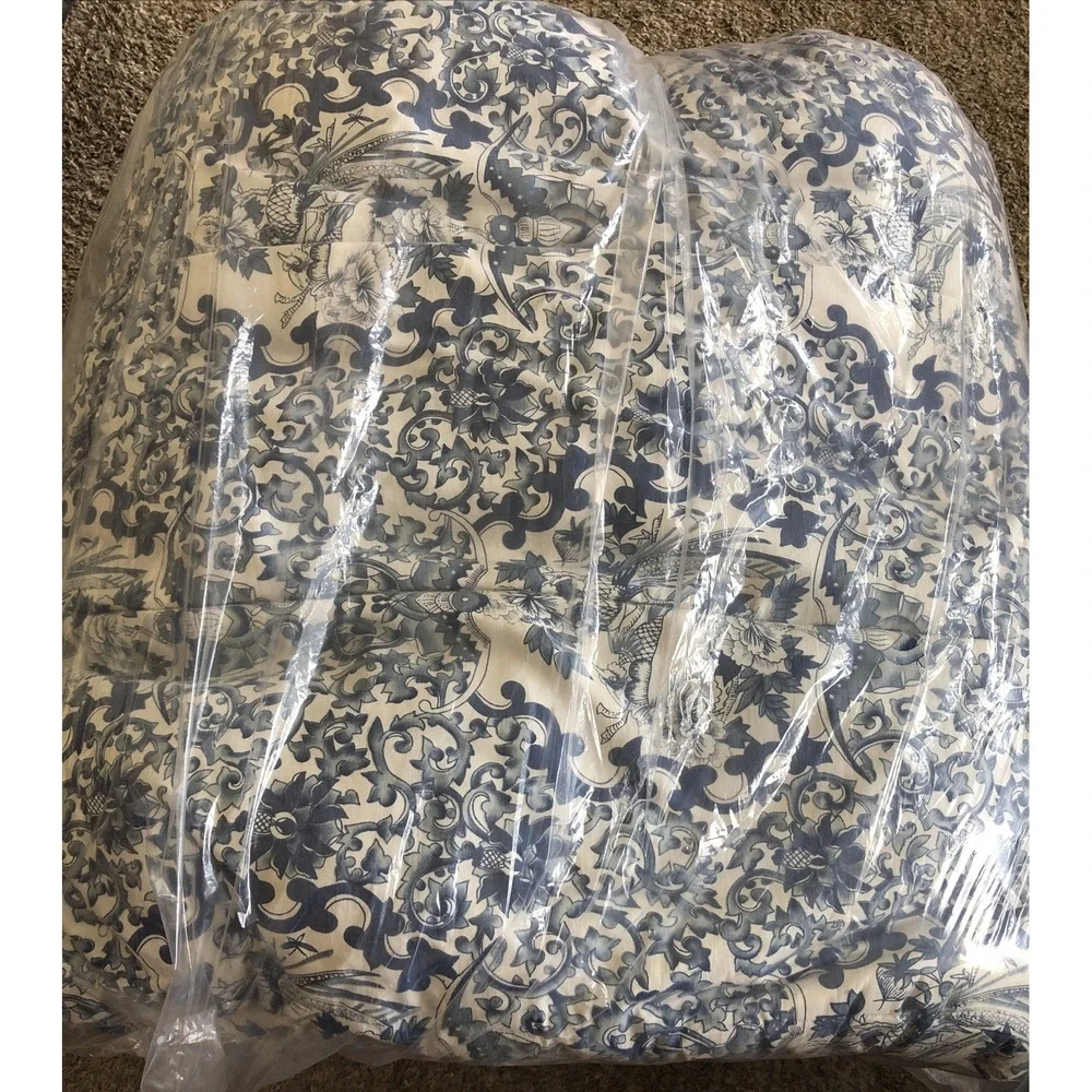 RALPH LAUREN Tamarind Blue Porcelain Cotton Comforter Size Full/Queen Gorgeous